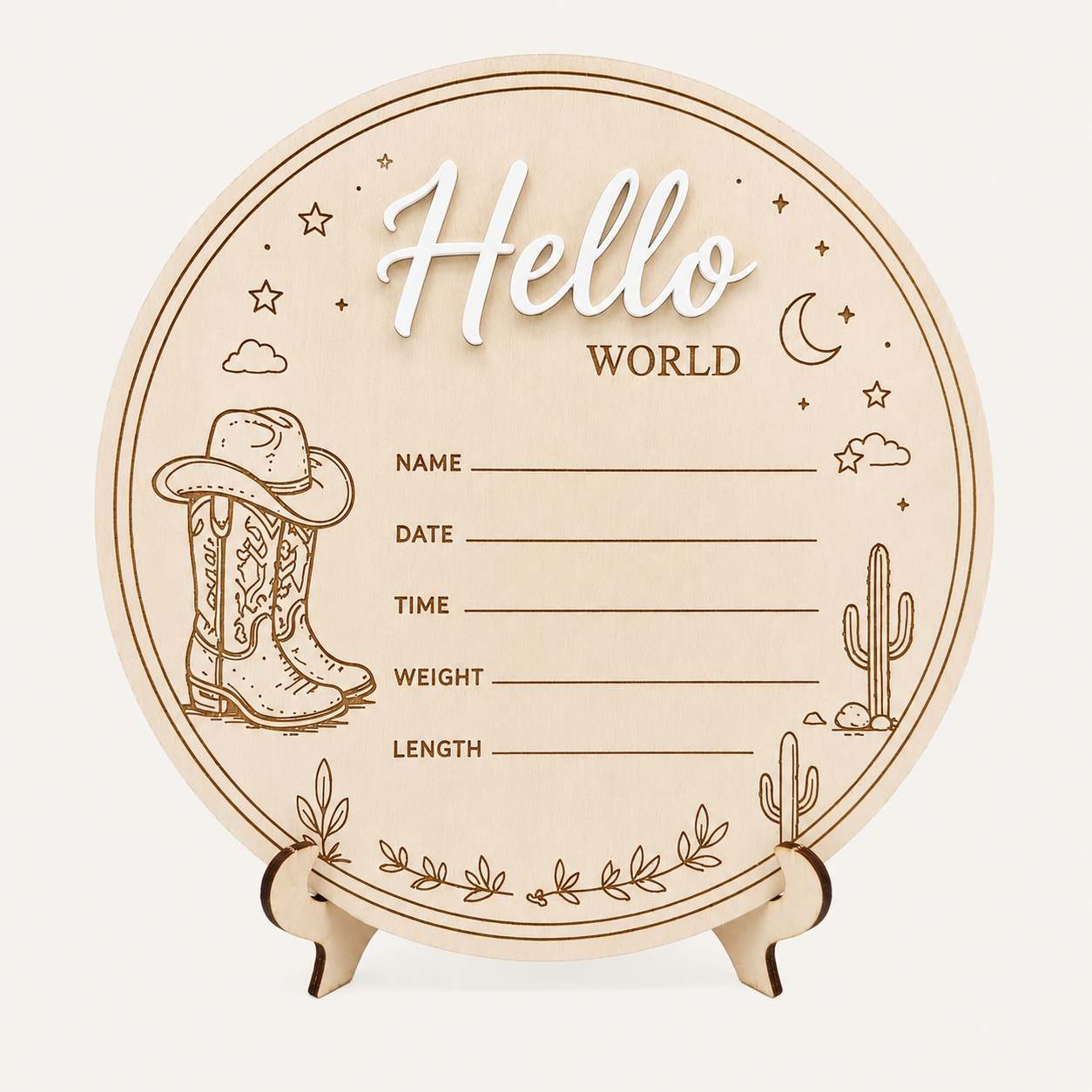 Howdy Baby Birth Plaque