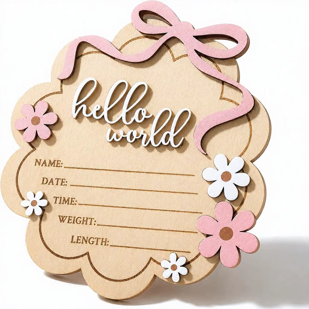 Pretty in Petals Birth Plaque