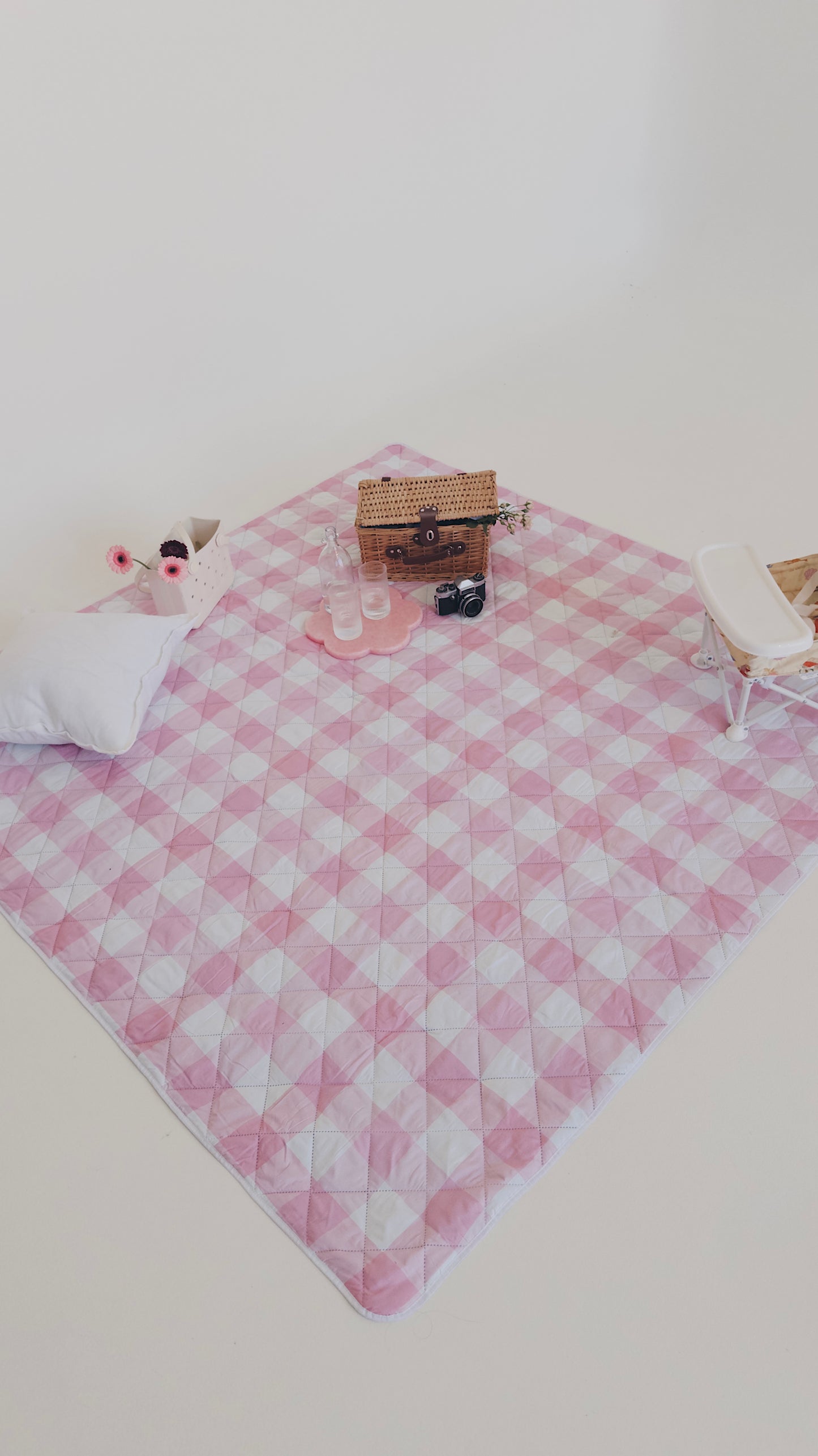 Picnic Mat - Pink Gingham