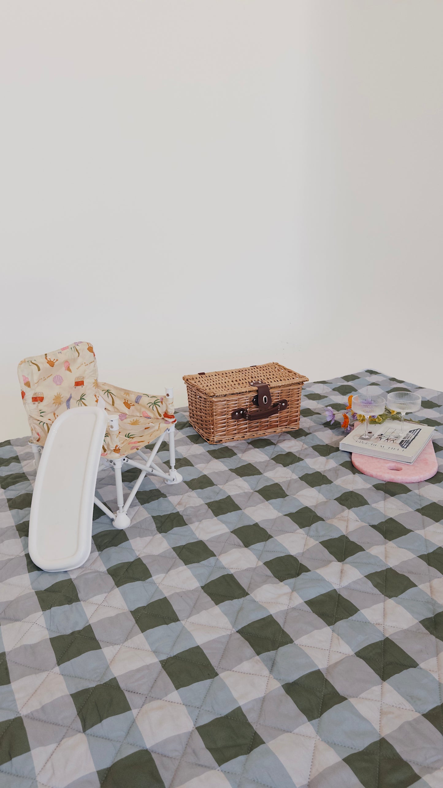 Picnic Mat - Green Gingham
