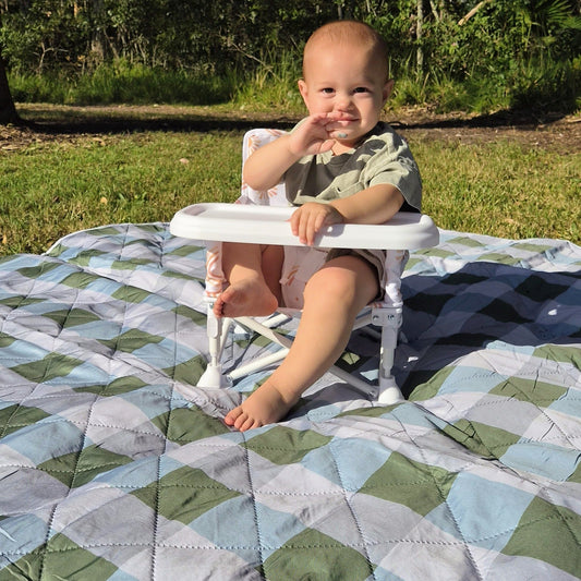 Picnic Mat - Green Gingham