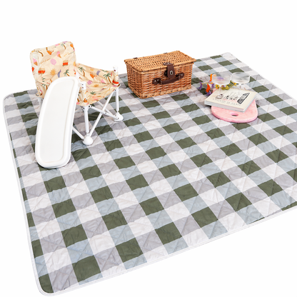 Picnic Mat - Green Gingham