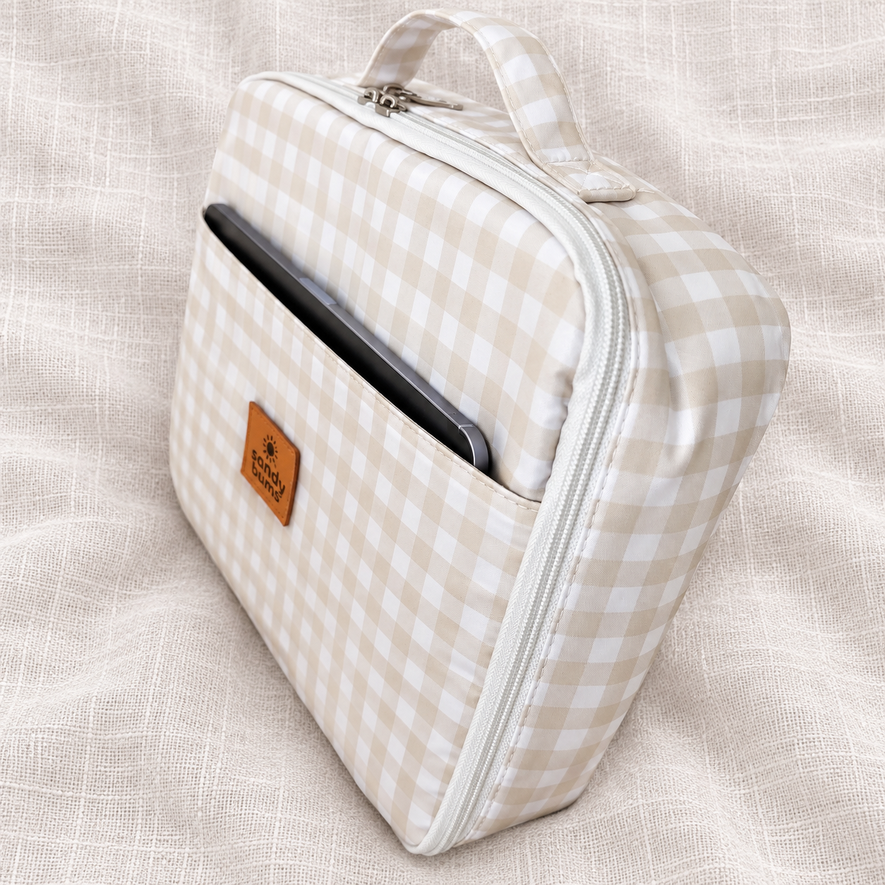 Gingham Beige Adventure Lunchbag