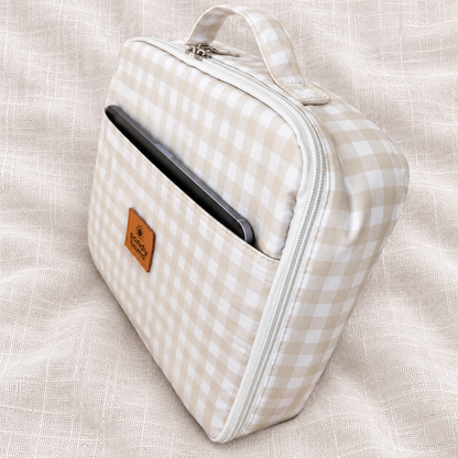 Gingham Beige Adventure Lunchbag