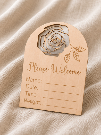 Little Rose Birth Plaque