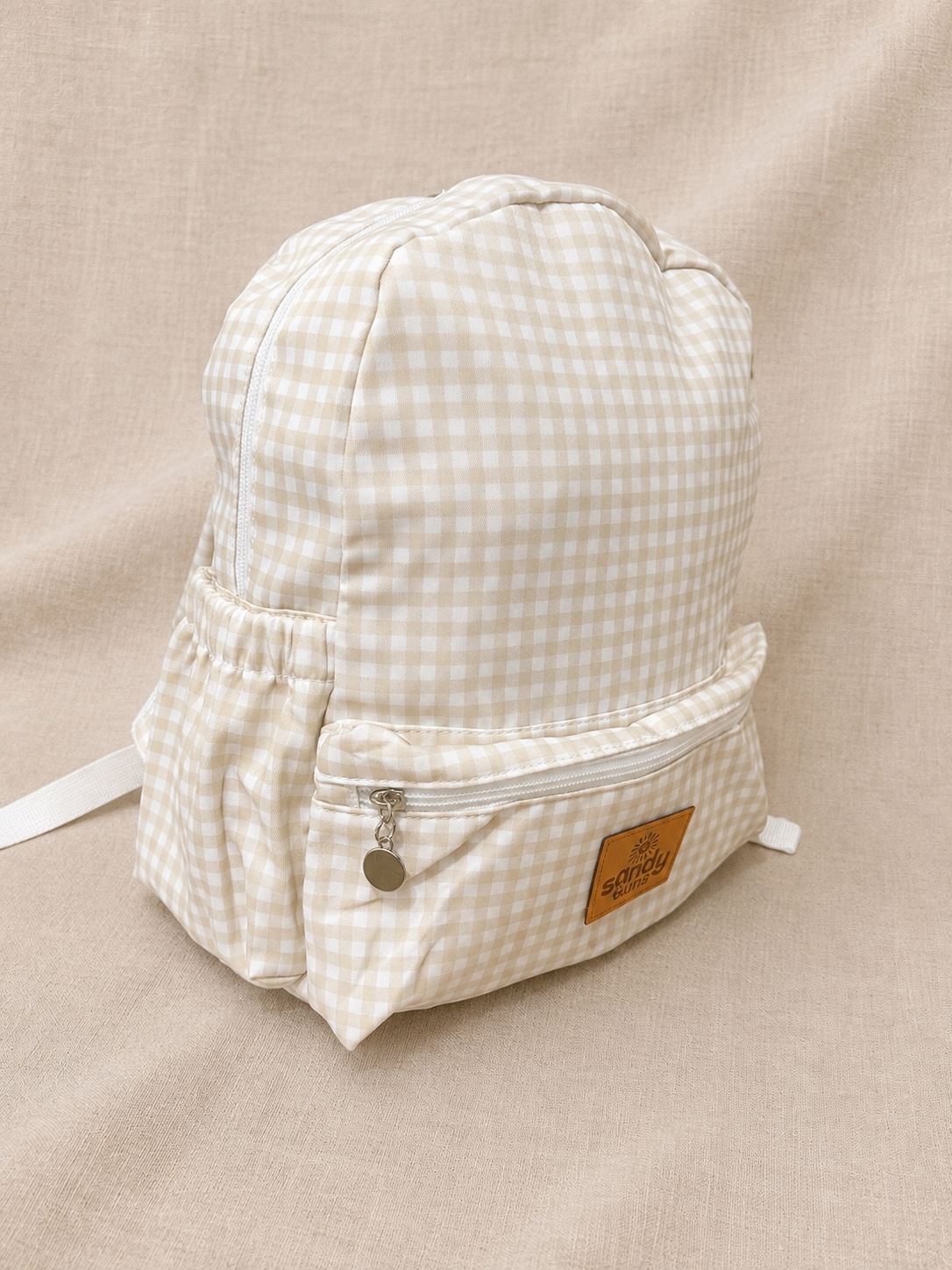 Gingham Beige Adventure Backpack