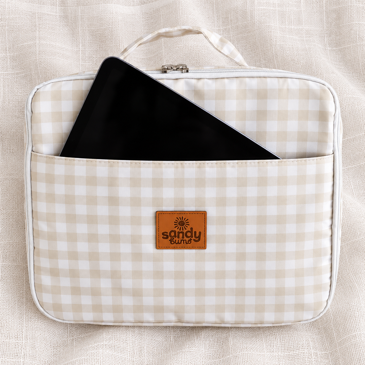 Gingham Beige Adventure Lunchbag