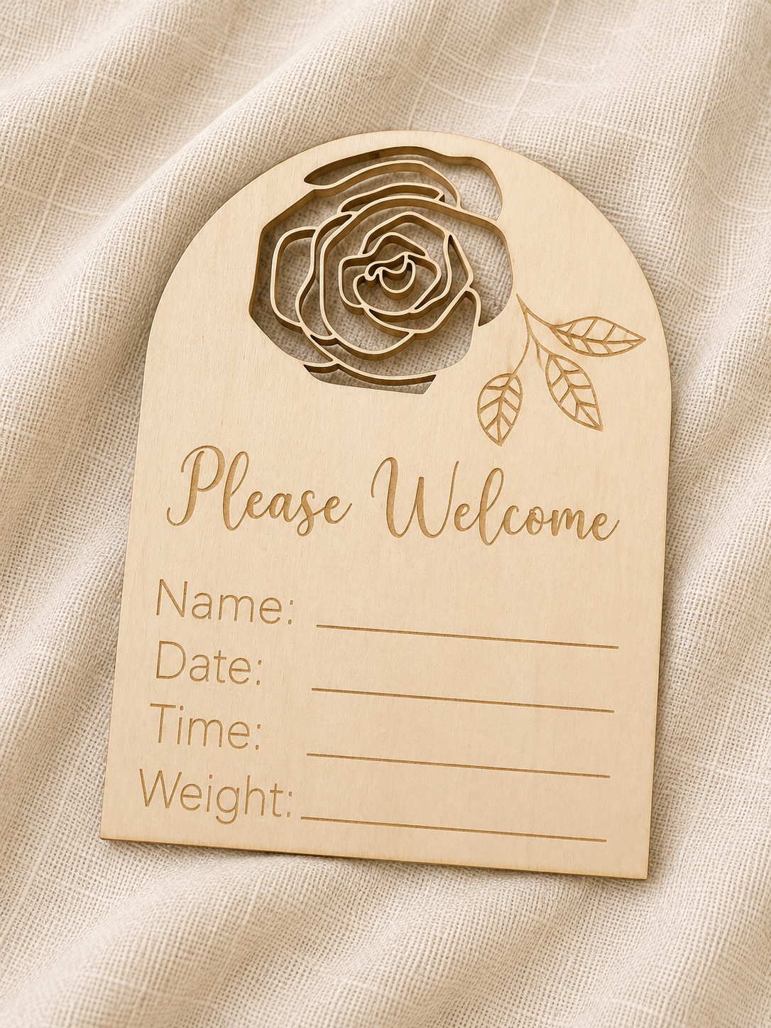 Little Rose Birth Plaque