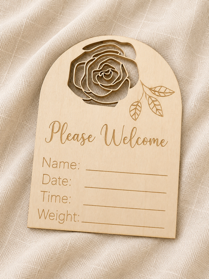 Little Rose Birth Plaque