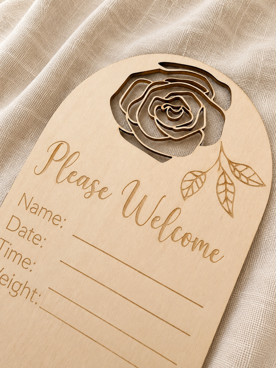 Little Rose Birth Plaque