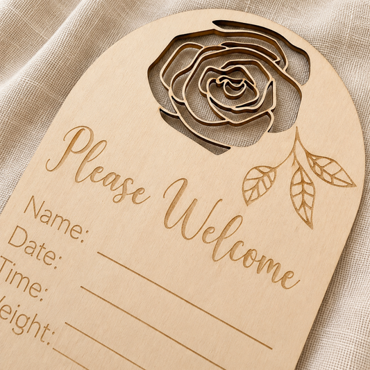 Little Rose Birth Plaque
