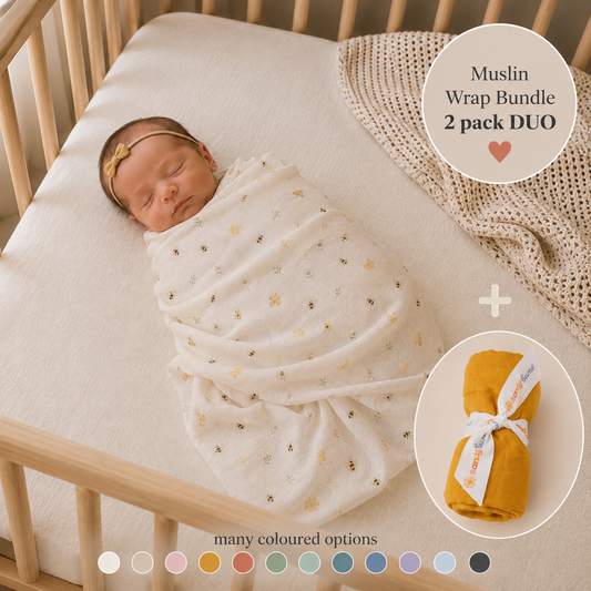 Signature & Solid Muslin Duo - GOLDIE