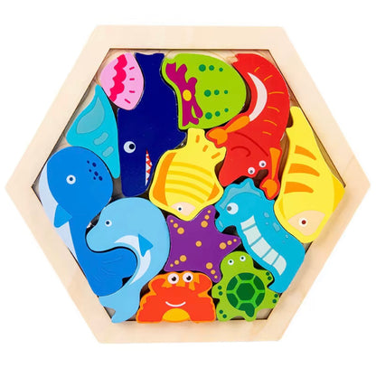 Wooden Hexagon Puzzle
