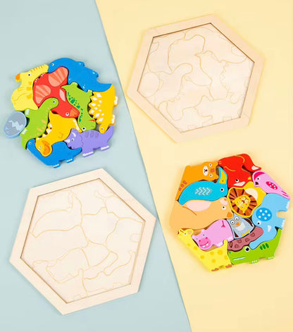 Wooden Hexagon Puzzle