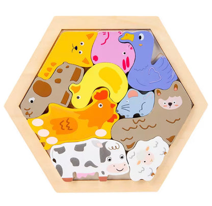 Wooden Hexagon Puzzle