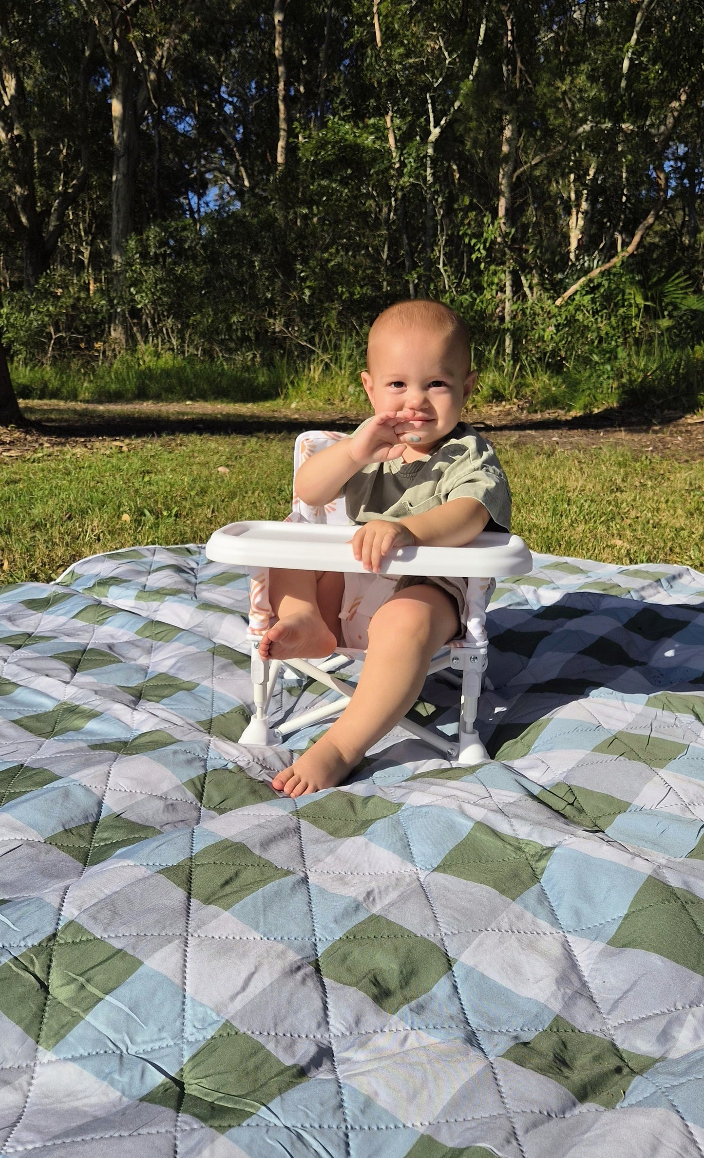 Picnic Mat - Green Gingham
