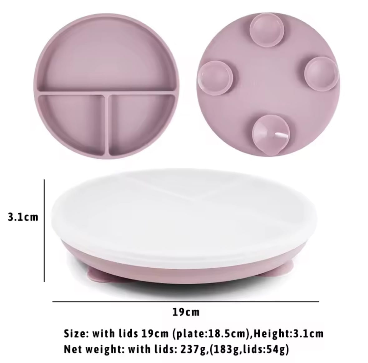 Stay Put Suction Plate with Lid