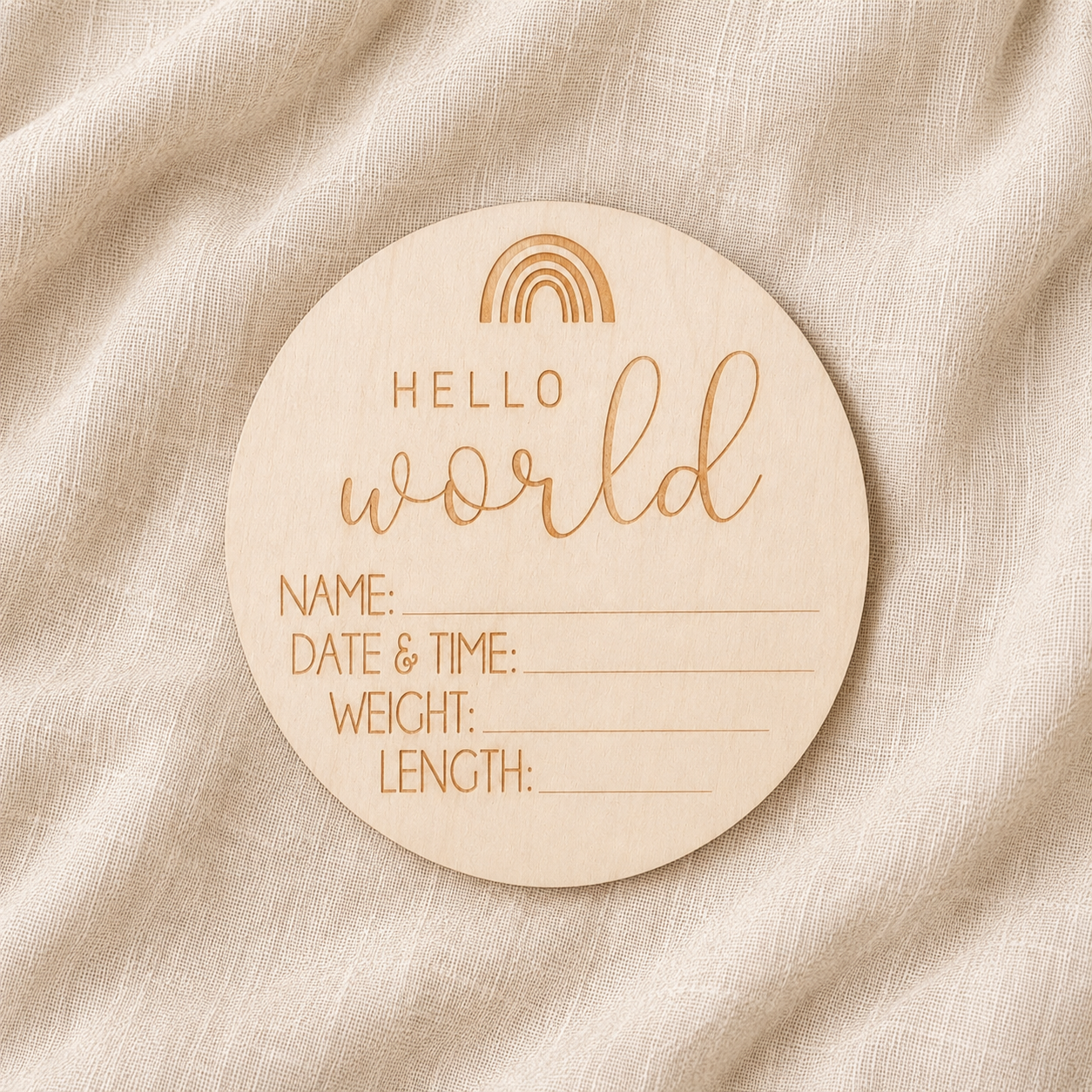 Hello World Birth Plaque