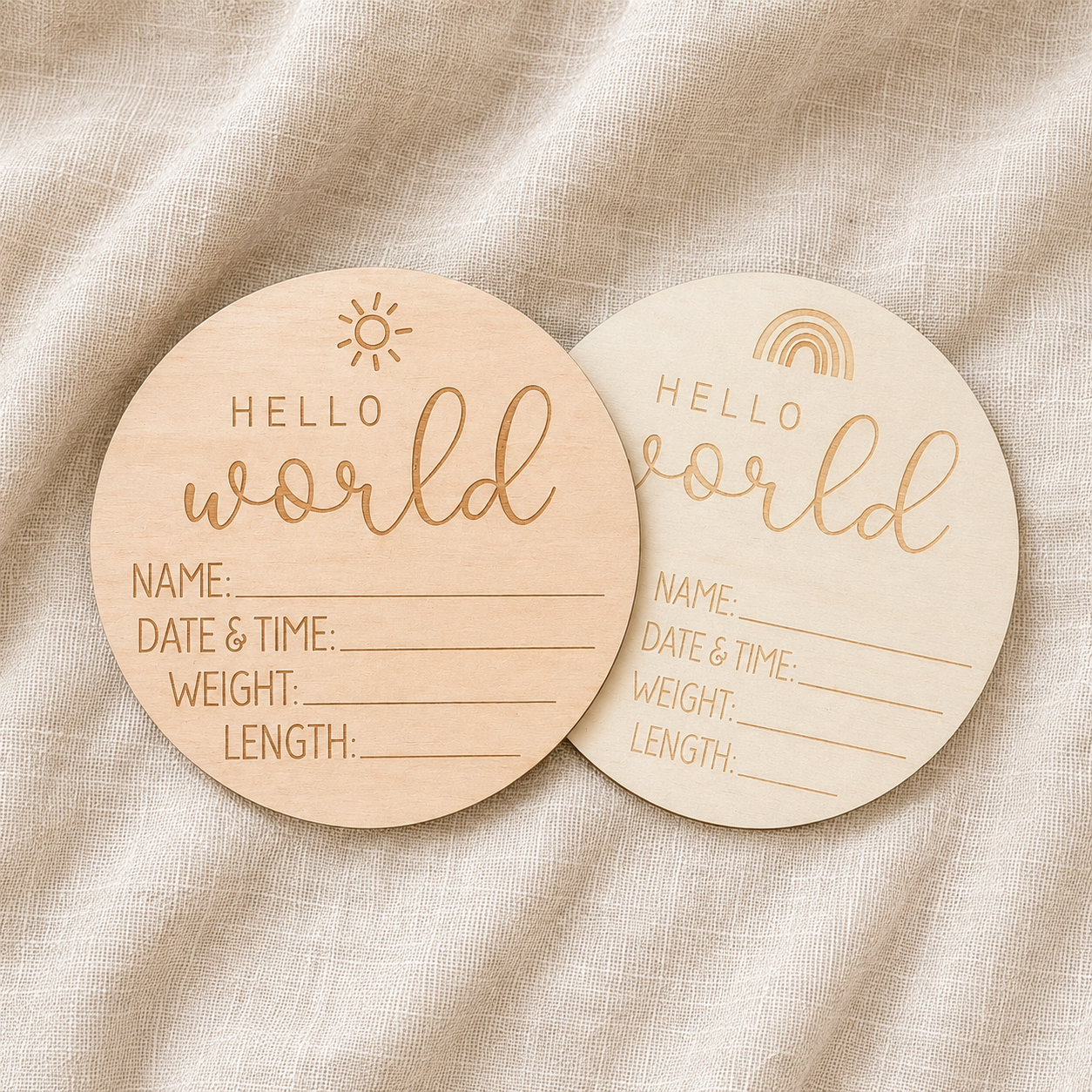 Hello World Birth Plaque
